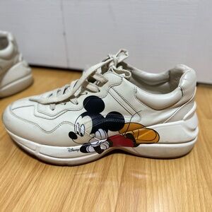 Disney Cream Sneakers with Mickey Mouse Graphic